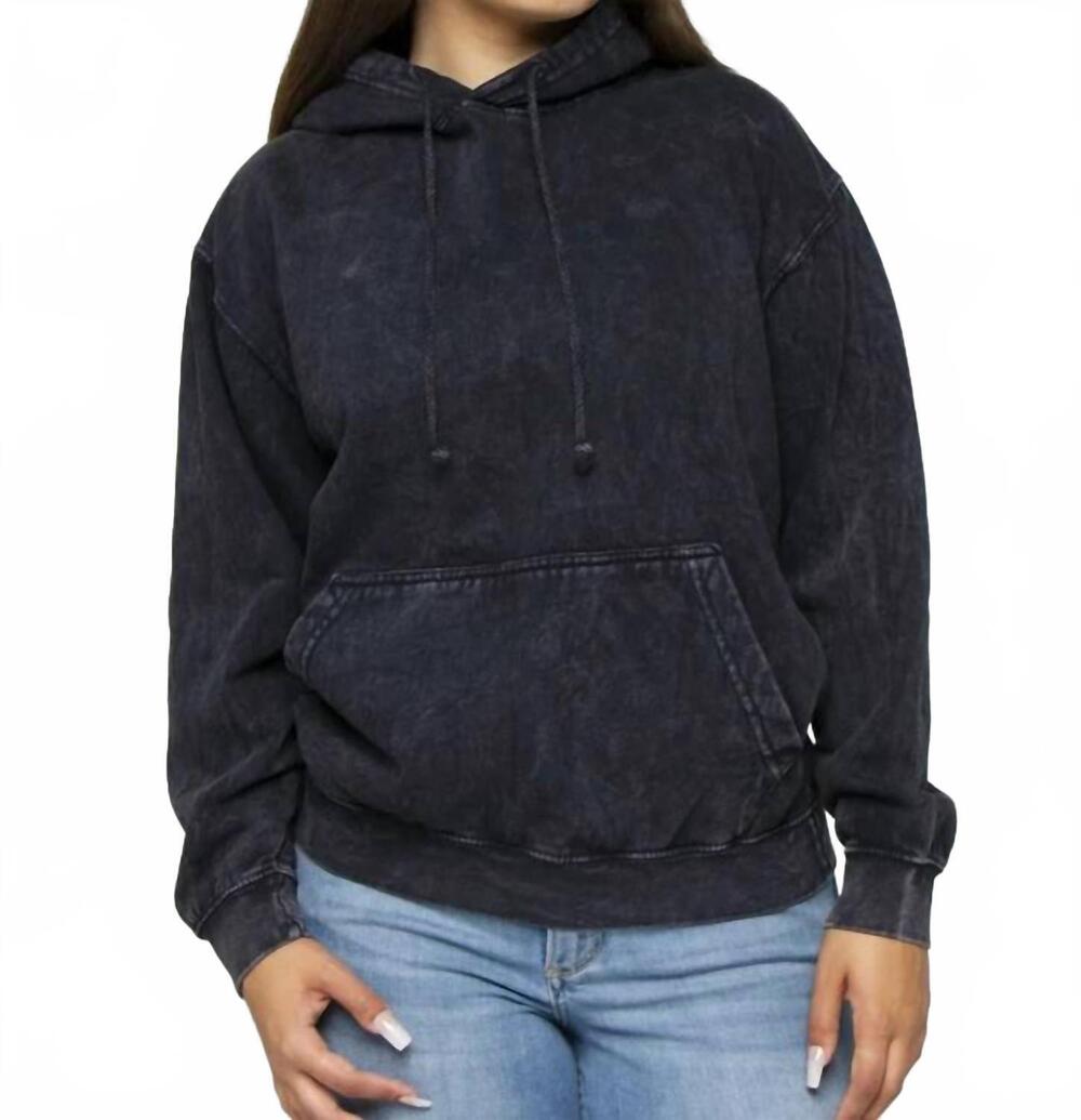 NEW SEWN AND SEEN mineral wash hoodie in black